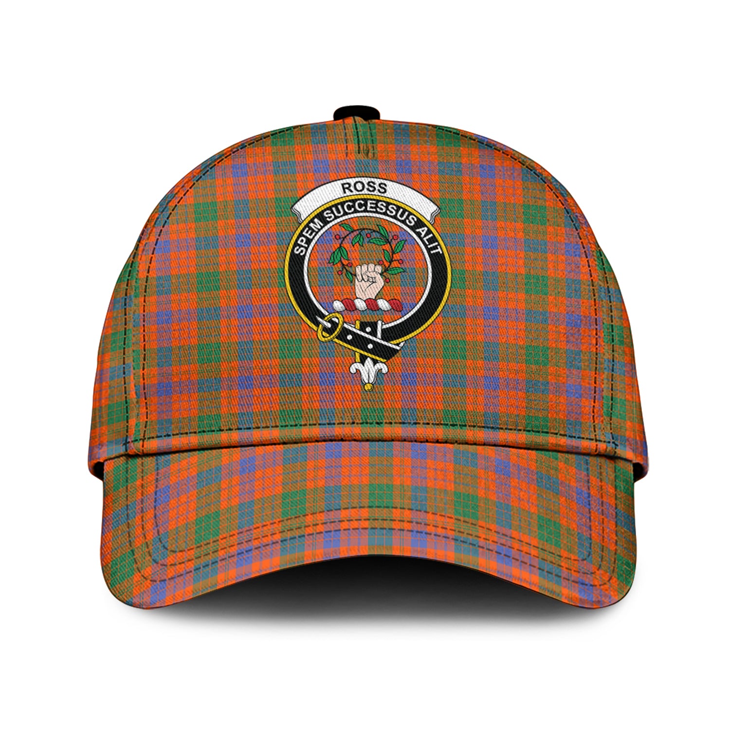 ross-ancient-tartan-classic-cap-with-family-crest