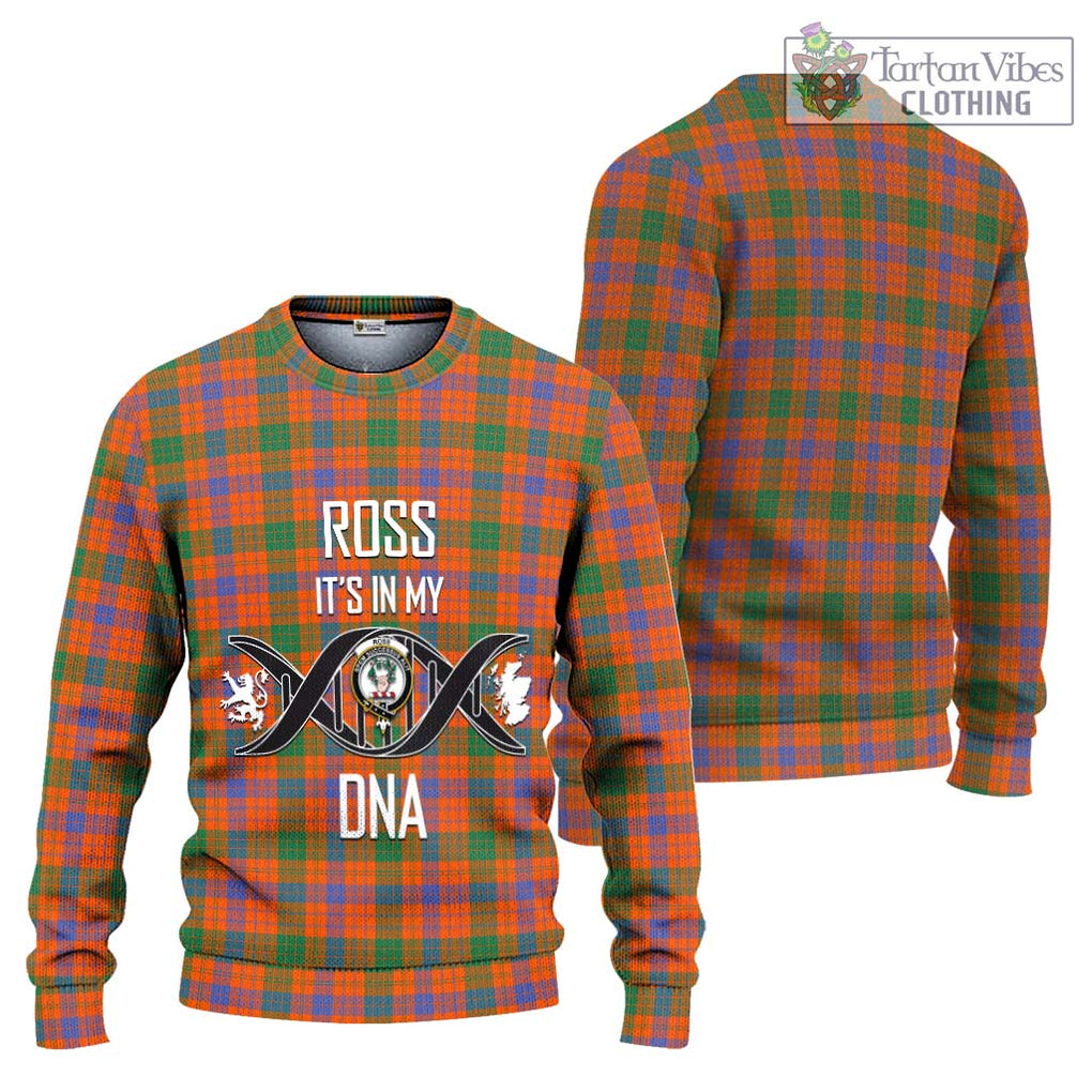 Ross Ancient Tartan Knitted Sweater with Family Crest DNA In Me Style Unisex - Tartanvibesclothing Shop