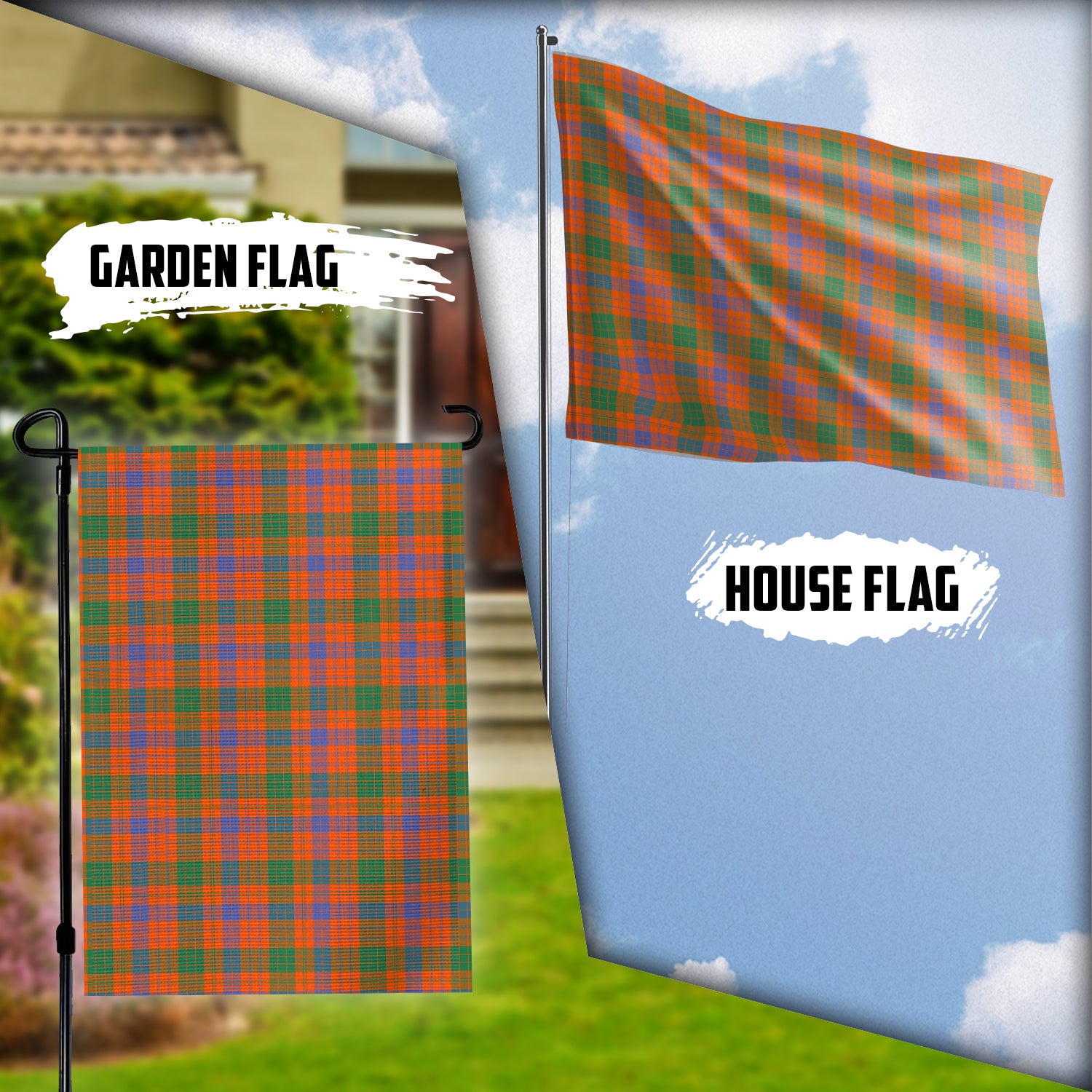 Ross Ancient Tartan Flag Garden Flag (Vertical) - Tartan Vibes Clothing