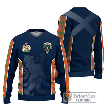 Ross Ancient Tartan Ugly Sweater with Family Crest and Lion Rampant Vibes Sport Style