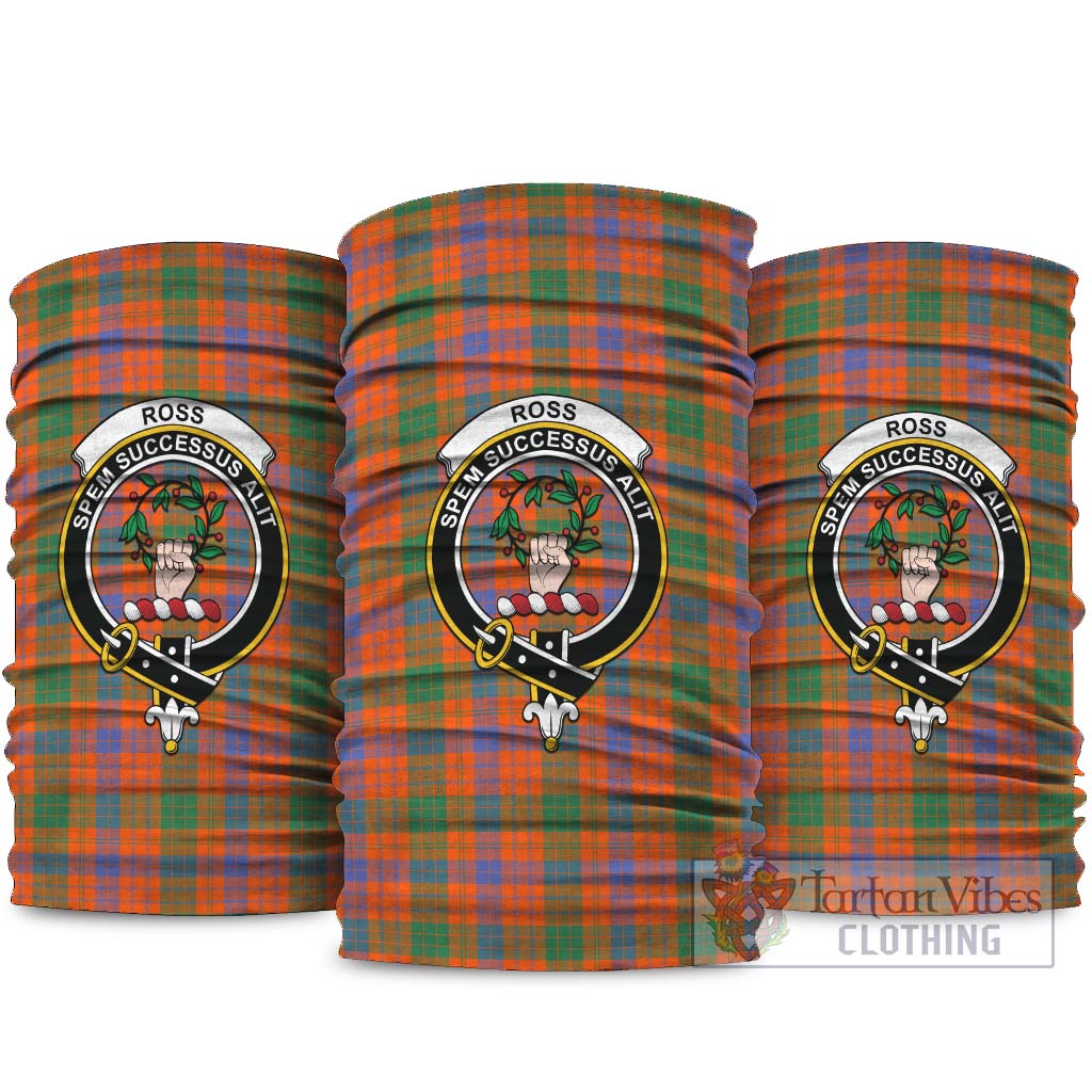 Ross Ancient Tartan Neck Gaiters, Tartan Bandanas, Tartan Head Band with Family Crest