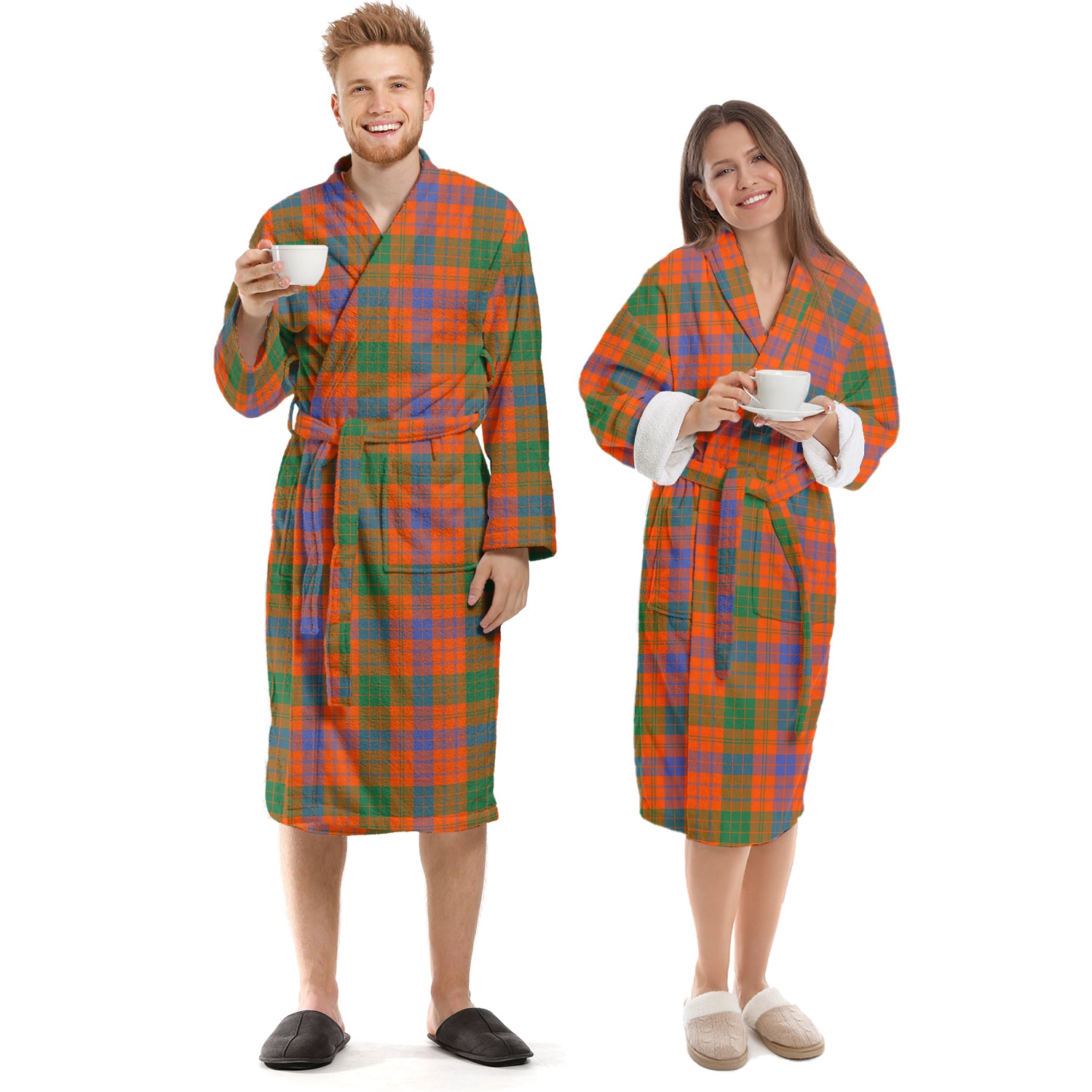 Ross Ancient Tartan Bathrobe Unisex S - Tartan Vibes Clothing