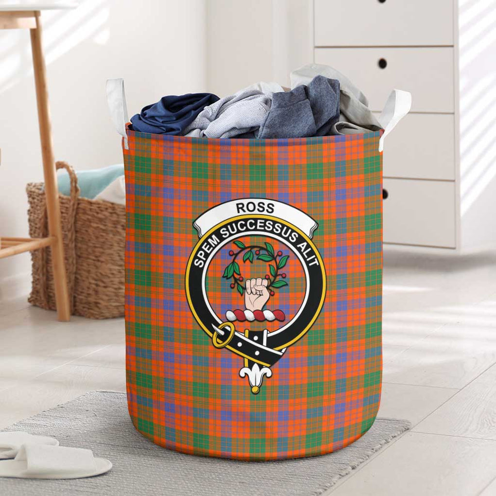 Ross Ancient Tartan Laundry Basket with Family Crest One Size - Tartanvibesclothing Shop