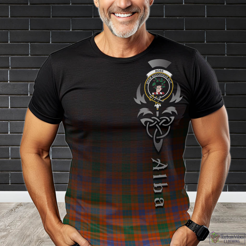 Tartan Vibes Clothing Ross Ancient Tartan T-Shirt Featuring Alba Gu Brath Family Crest Celtic Inspired