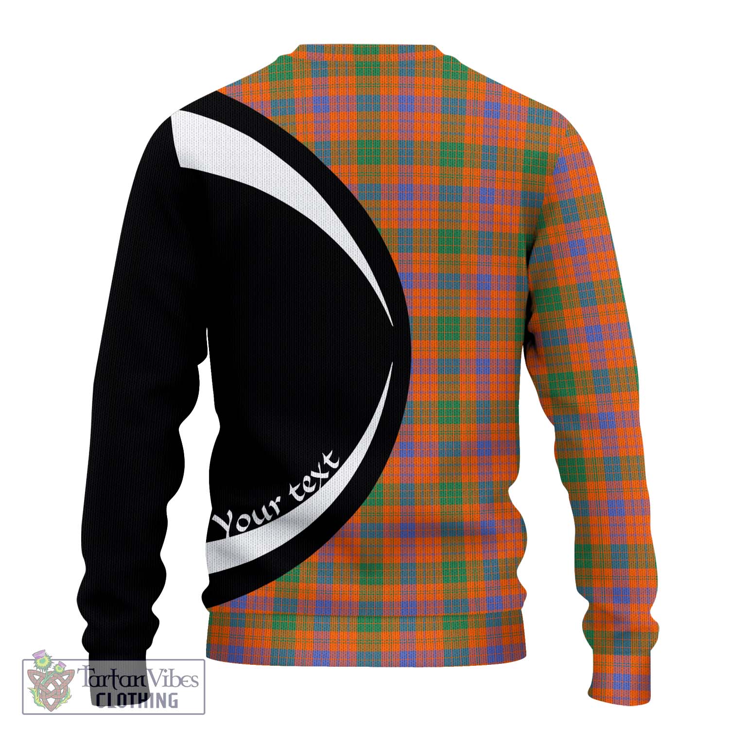 Tartan Vibes Clothing Ross Ancient Tartan Knitted Sweater with Family Crest Circle Style