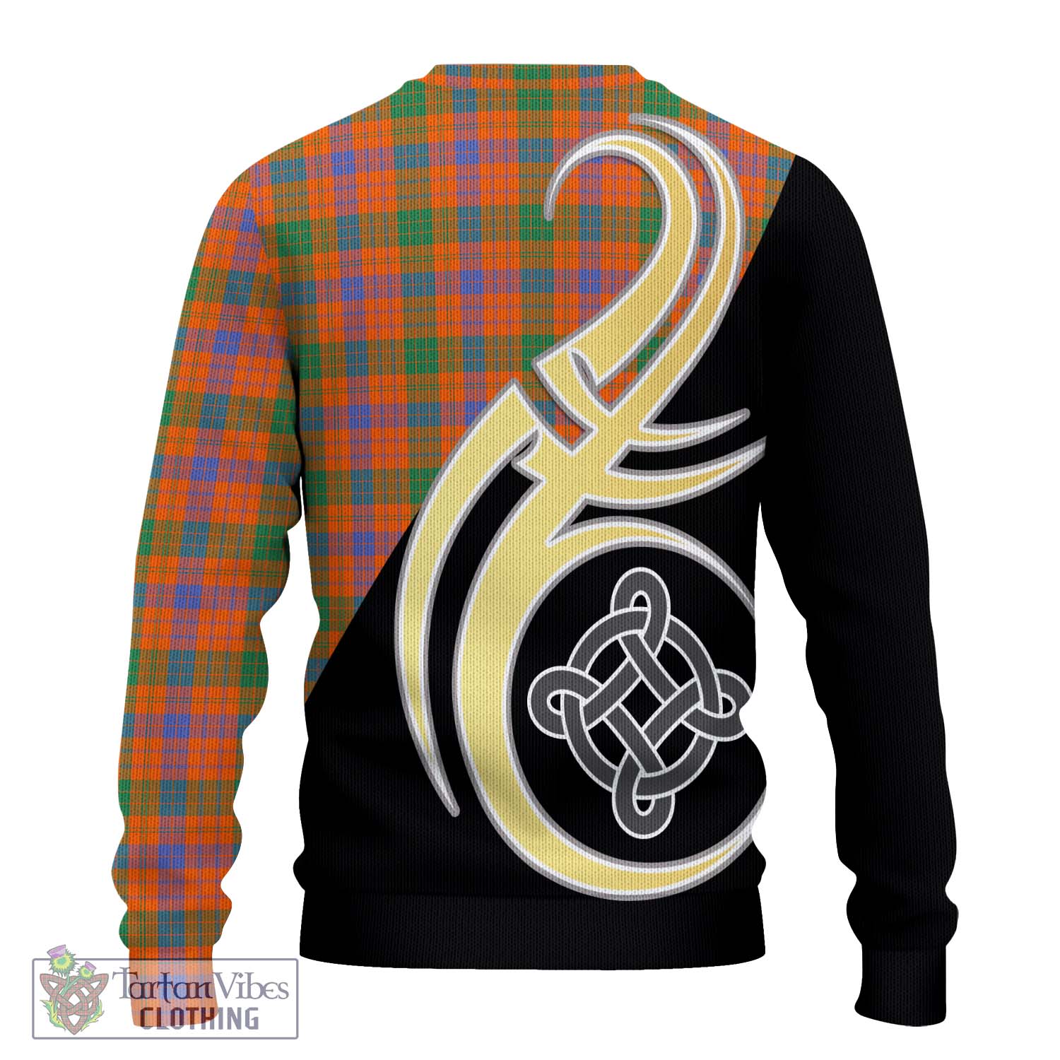 Ross Ancient Tartan Knitted Sweater with Family Crest and Celtic Symbol Style - Tartan Vibes Clothing