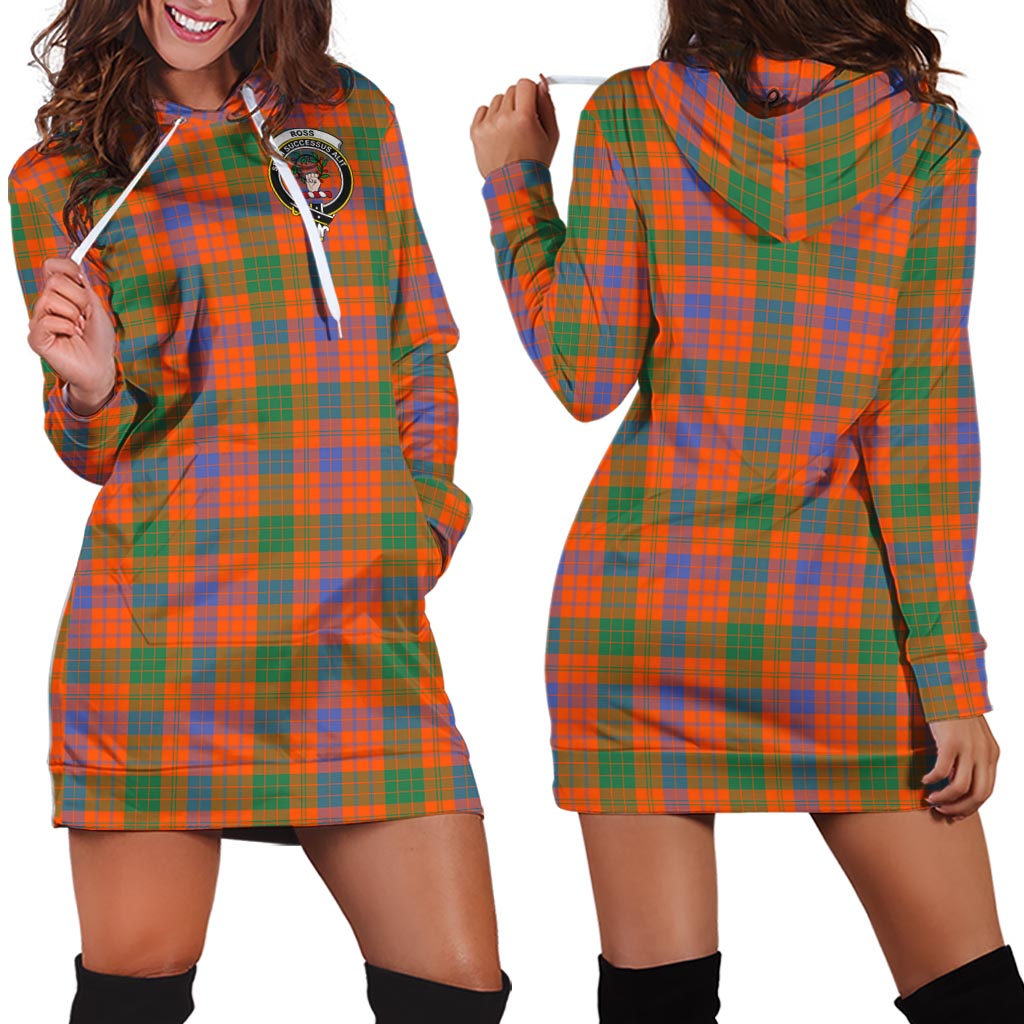 Ross Ancient Tartan Hoodie Dress with Family Crest - Tartan Vibes Clothing