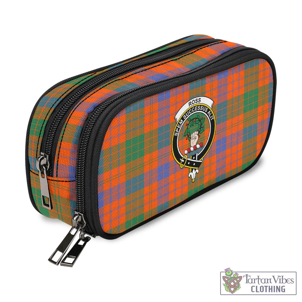 Tartan Vibes Clothing Ross Ancient Tartan Pen and Pencil Case with Family Crest