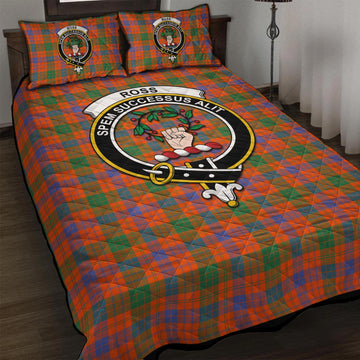 Ross Ancient Tartan Quilt Bed Set with Family Crest