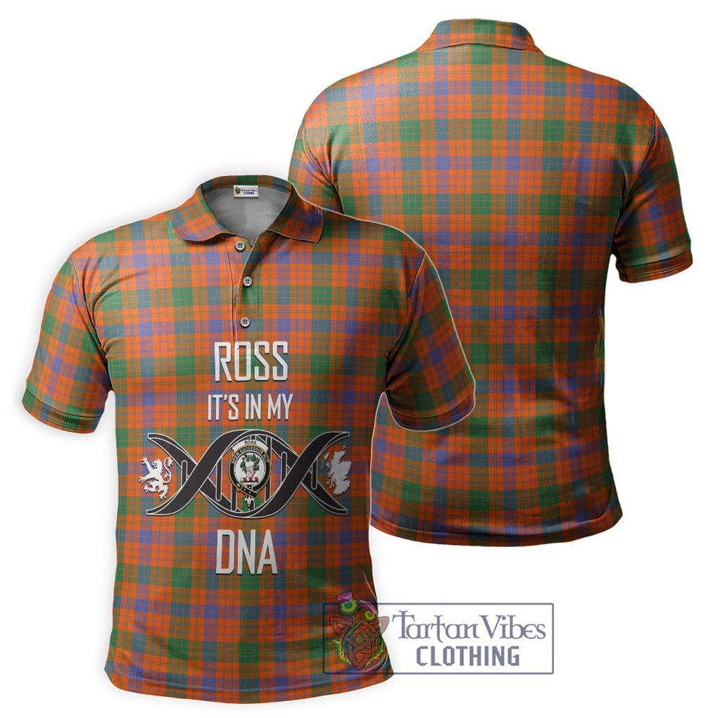 Ross Ancient Tartan Polo Shirt with Family Crest DNA In Me Style - Tartanvibesclothing Shop