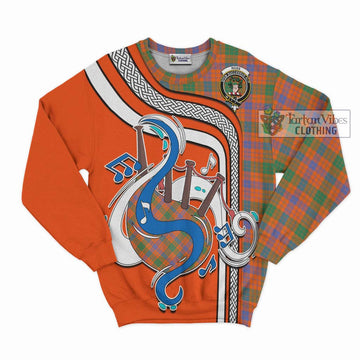 Ross Ancient Tartan Sweatshirt with Epic Bagpipe Style