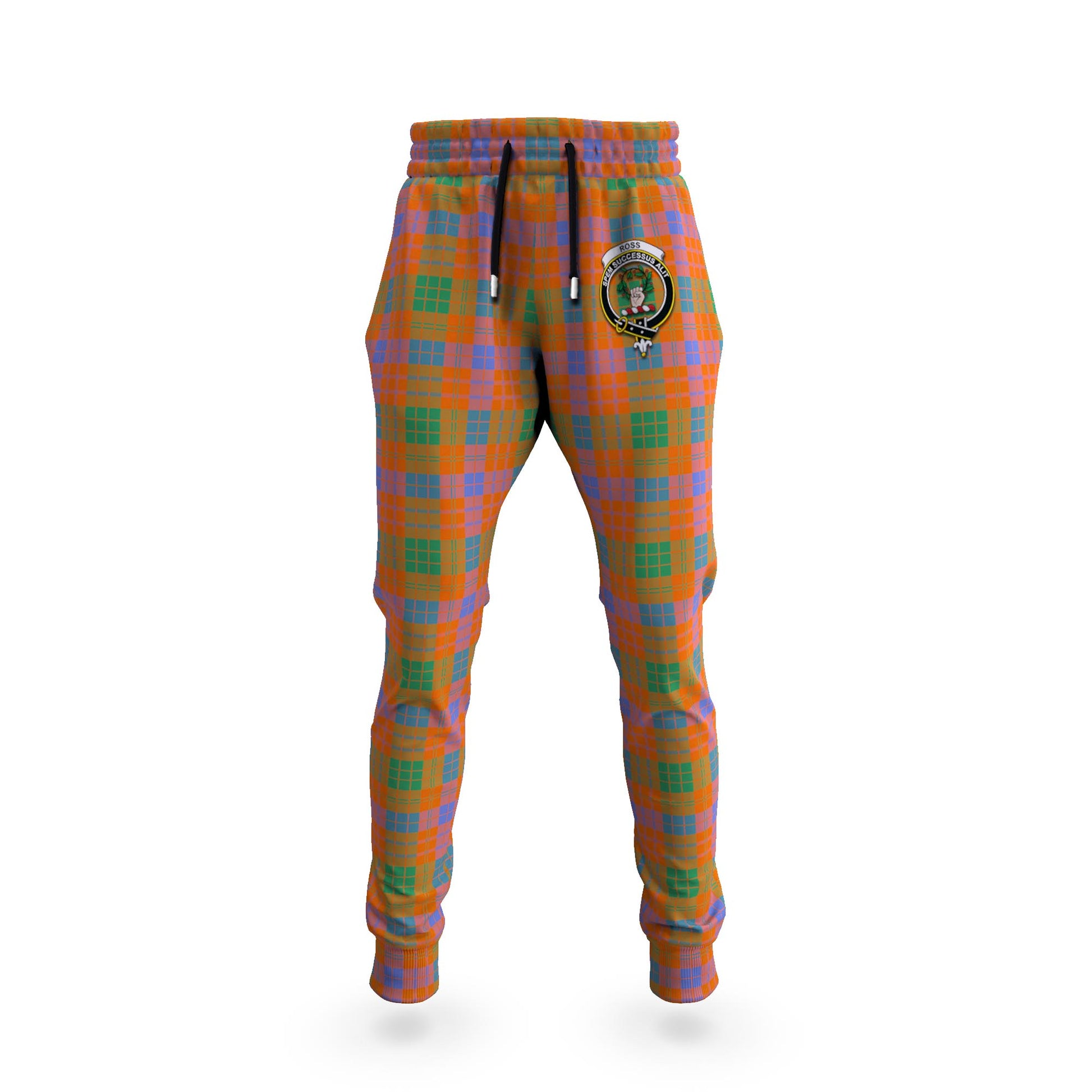 Ross Ancient Tartan Joggers Pants with Family Crest - Tartanvibesclothing Shop