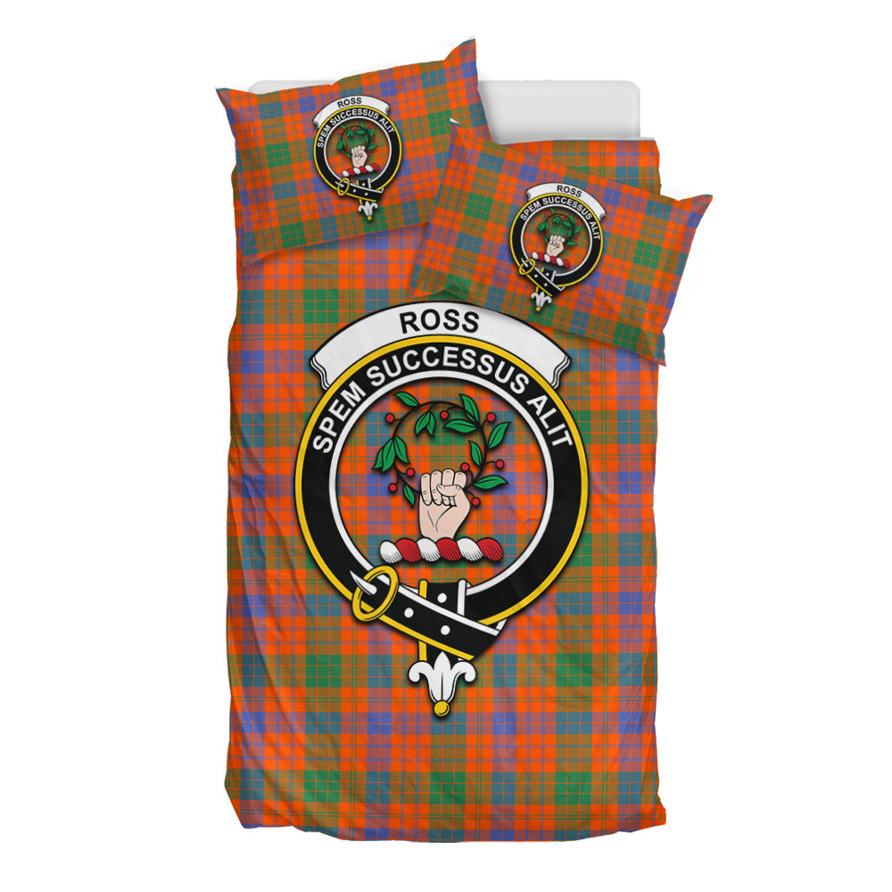 Ross Ancient Tartan Bedding Set with Family Crest - Tartan Vibes Clothing