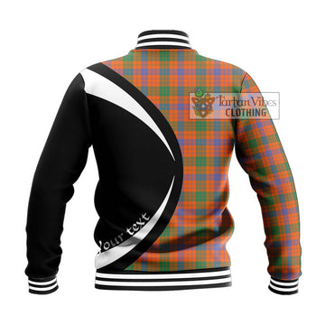 Ross Ancient Tartan Baseball Jacket with Family Crest Circle Style