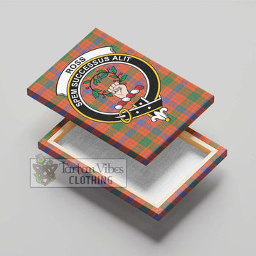 Ross Ancient Tartan Canvas Print Wall Art with Family Crest