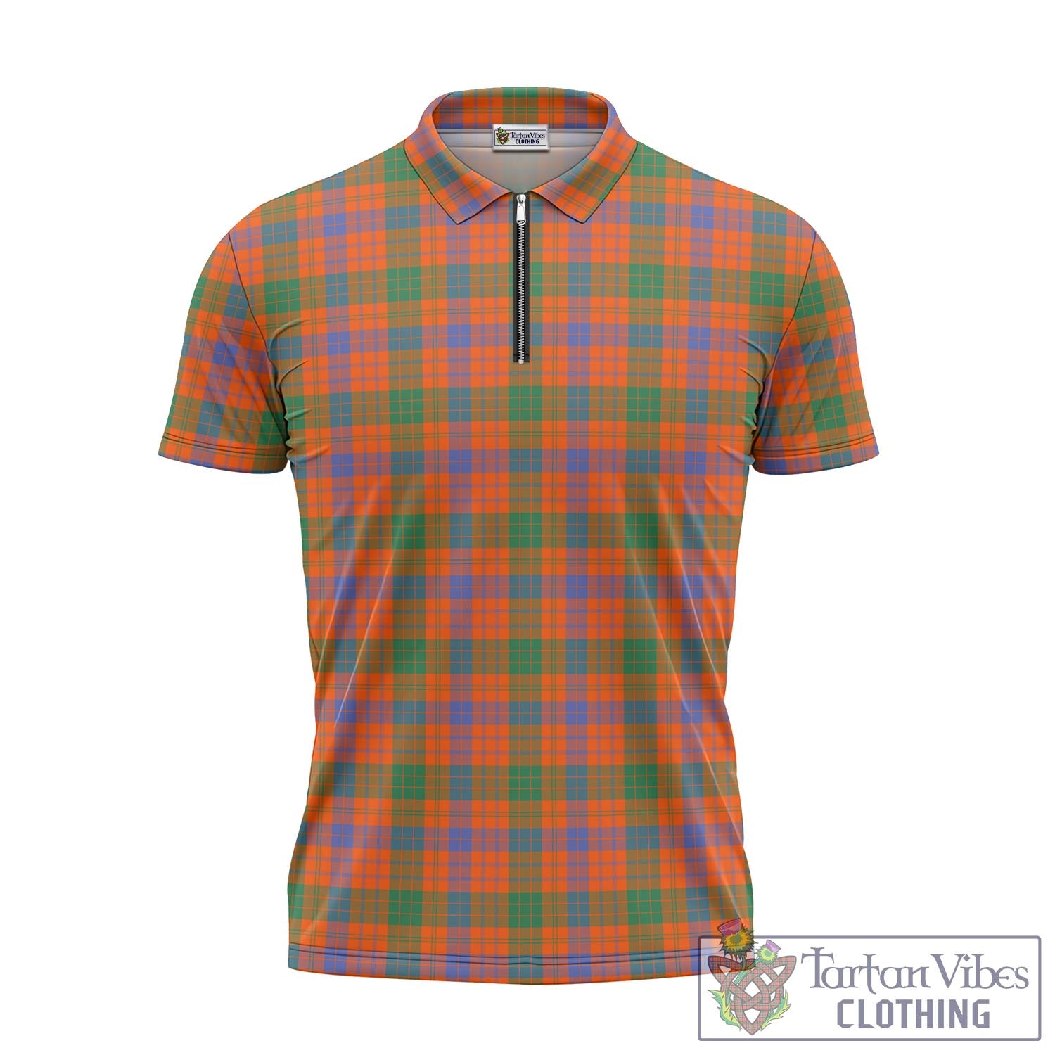 Tartan Vibes Clothing Ross Ancient Tartan Zipper Polo Shirt