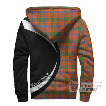 Ross Ancient Tartan Sherpa Hoodie with Family Crest Circle Style