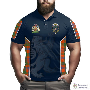 Ross Ancient Tartan Men's Polo Shirt with Family Crest and Lion Rampant Vibes Sport Style