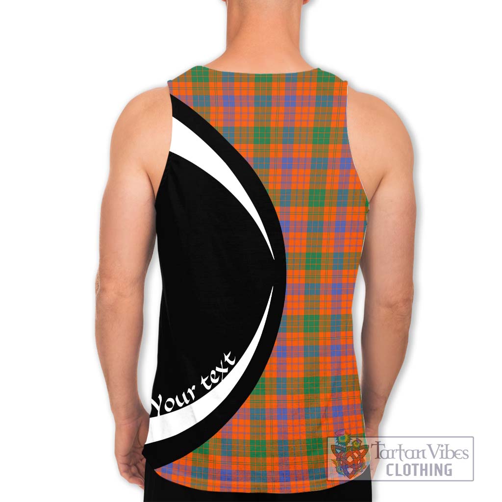 Ross Ancient Tartan Men's Tank Top with Family Crest Circle Style - Tartan Vibes Clothing