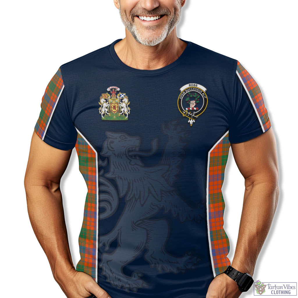 Tartan Vibes Clothing Ross Ancient Tartan T-Shirt with Family Crest and Lion Rampant Vibes Sport Style