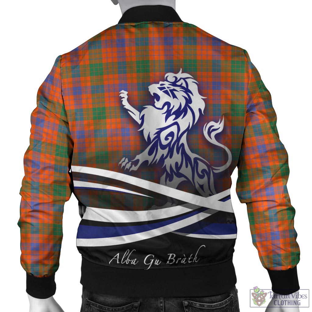 Tartan Vibes Clothing Ross Ancient Tartan Bomber Jacket with Alba Gu Brath Regal Lion Emblem