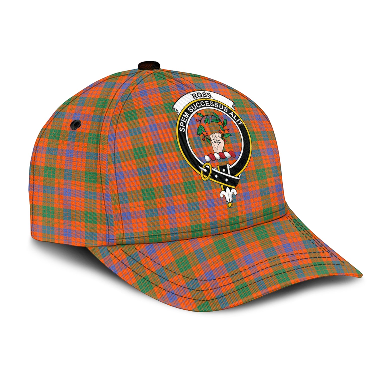 ross-ancient-tartan-classic-cap-with-family-crest