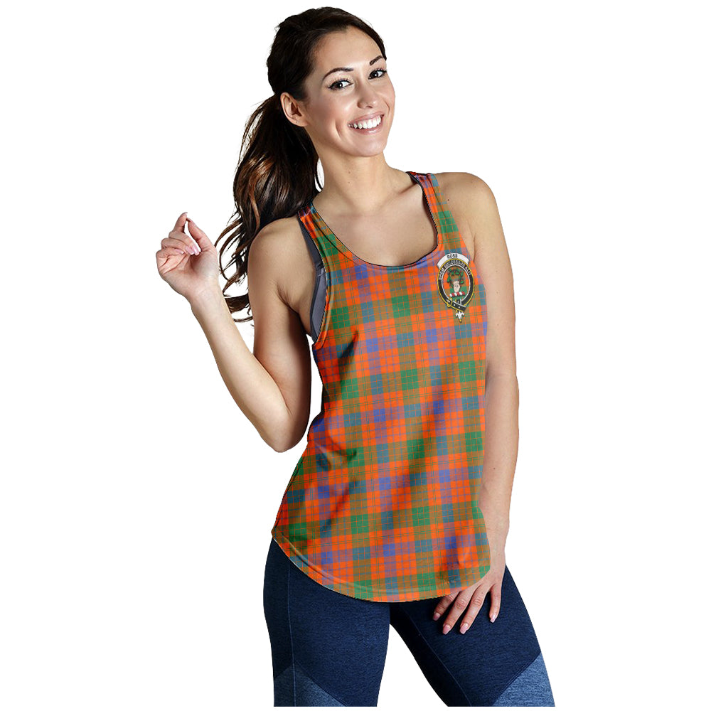 ross-ancient-tartan-women-racerback-tanks-with-family-crest