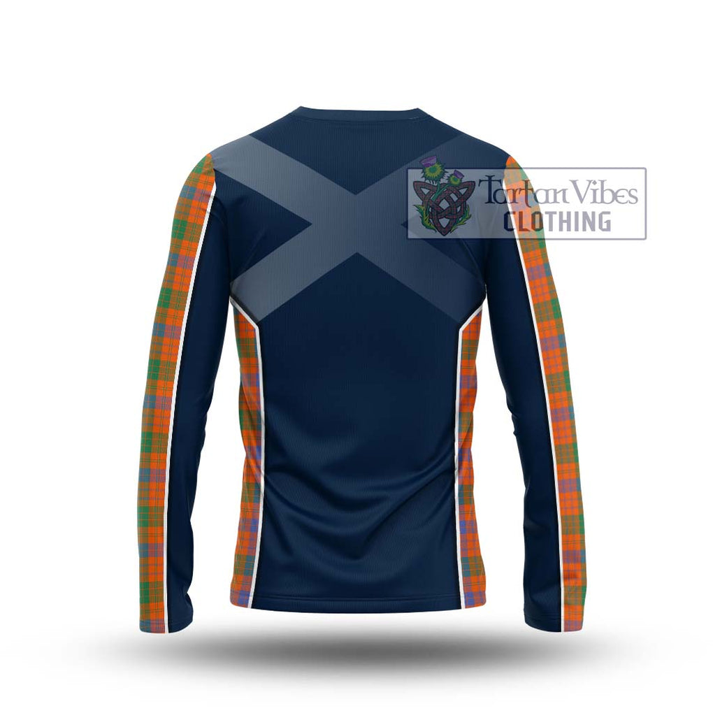 Ross Ancient Tartan Long Sleeve T-Shirt with Family Crest and Lion Rampant Vibes Sport Style - Tartan Vibes Clothing