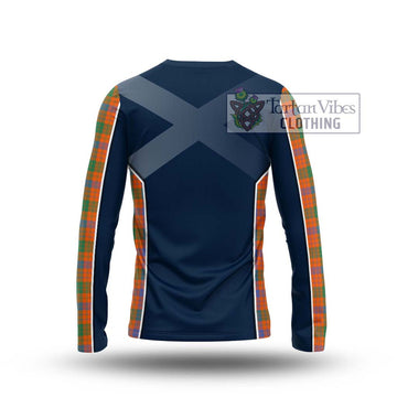 Ross Ancient Tartan Long Sleeve T-Shirt with Family Crest and Lion Rampant Vibes Sport Style