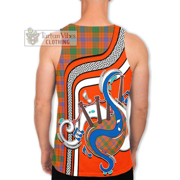 Ross Ancient Tartan Men's Tank Top with Epic Bagpipe Style