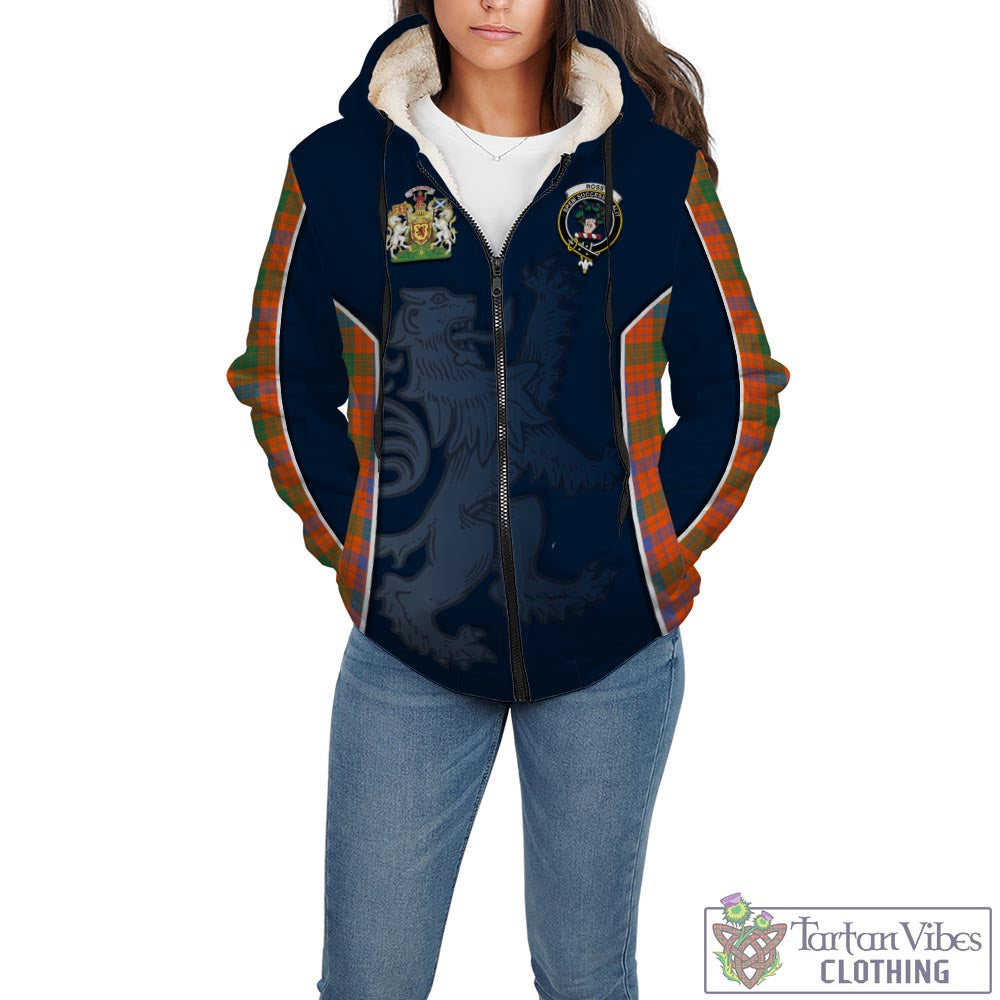 Tartan Vibes Clothing Ross Ancient Tartan Sherpa Hoodie with Family Crest and Lion Rampant Vibes Sport Style