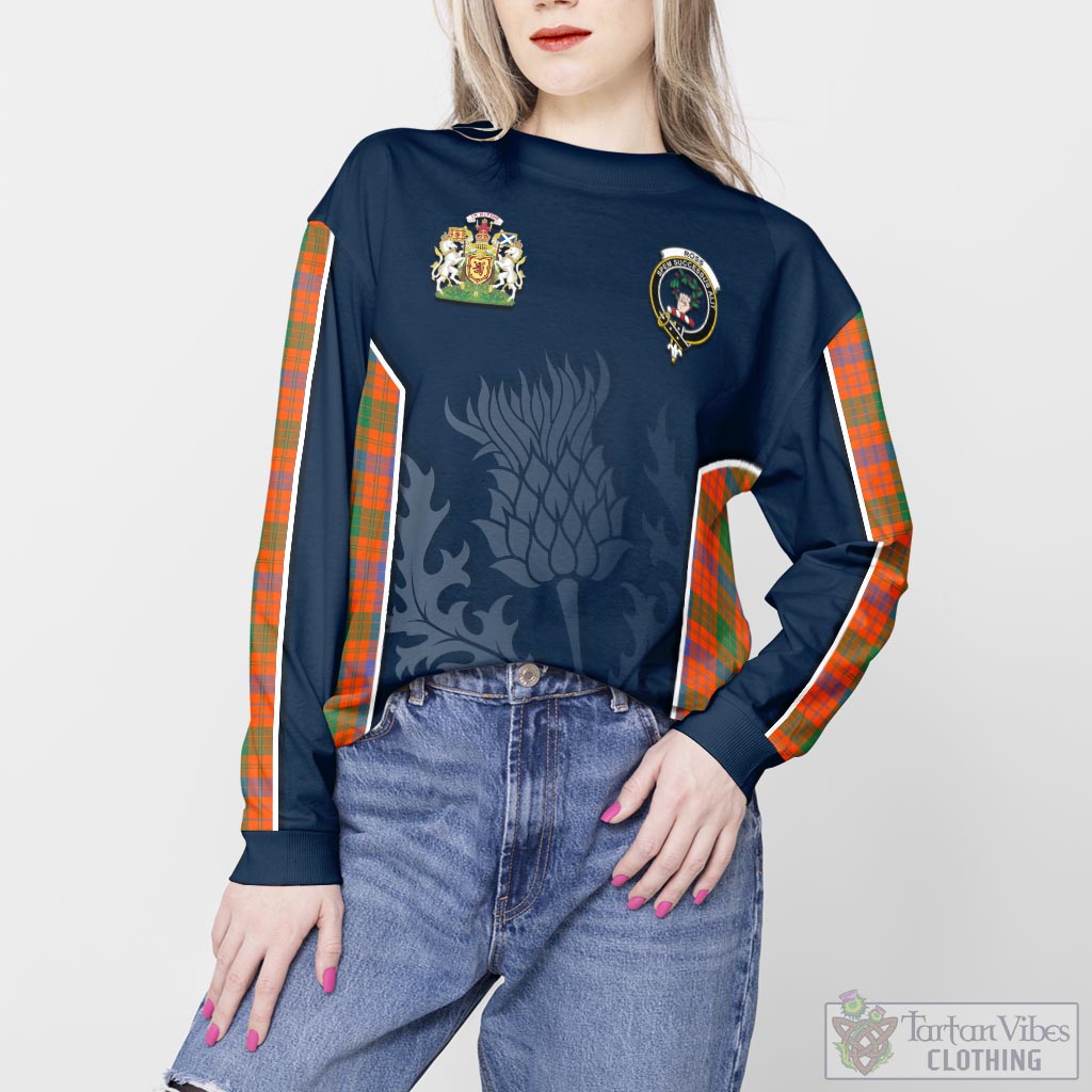 Tartan Vibes Clothing Ross Ancient Tartan Sweatshirt with Family Crest and Scottish Thistle Vibes Sport Style