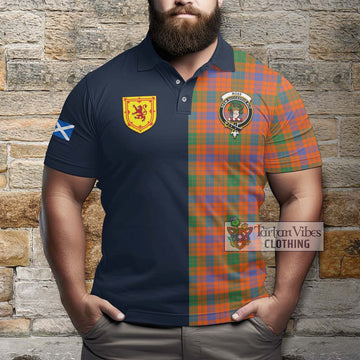 Ross Ancient Tartan Polo Shirt Alba with Scottish Lion Royal Arm Half Style