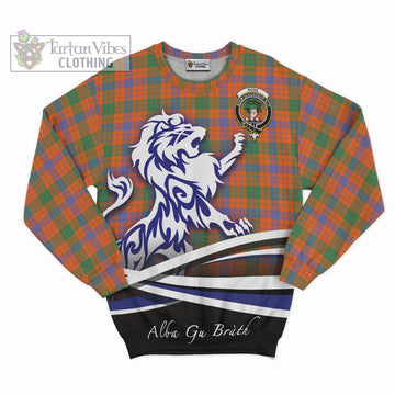 Ross Ancient Tartan Sweatshirt with Alba Gu Brath Regal Lion Emblem