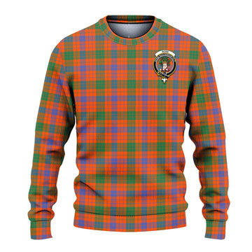 Ross Ancient Tartan Ugly Sweater with Family Crest