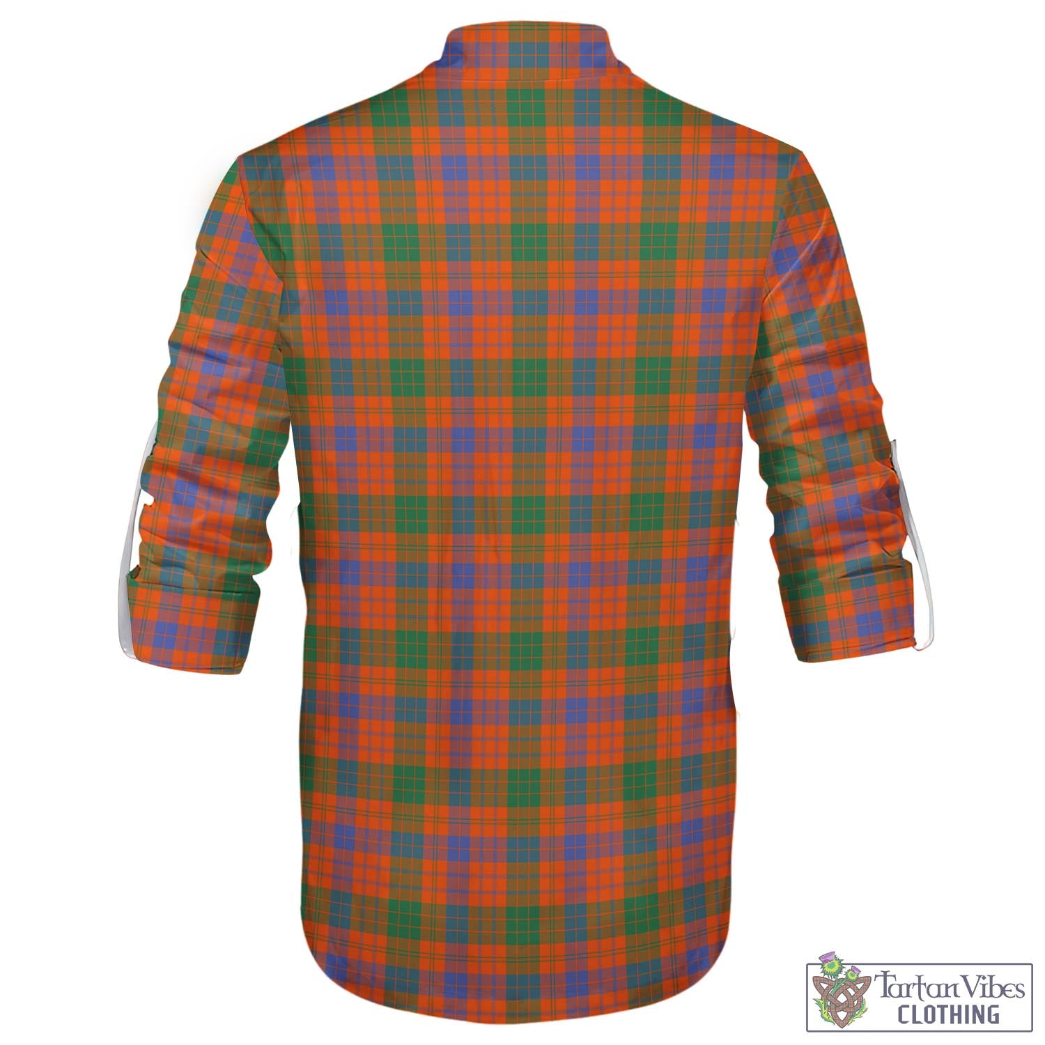 Tartan Vibes Clothing Ross Ancient Tartan Men's Scottish Traditional Jacobite Ghillie Kilt Shirt