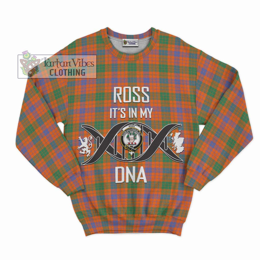 Ross Ancient Tartan Sweatshirt with Family Crest DNA In Me Style - Tartanvibesclothing Shop