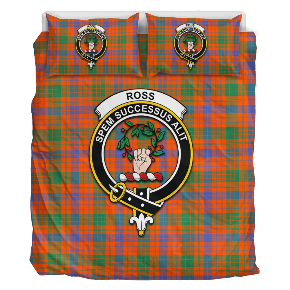 Ross Ancient Tartan Bedding Set with Family Crest - Tartan Vibes Clothing