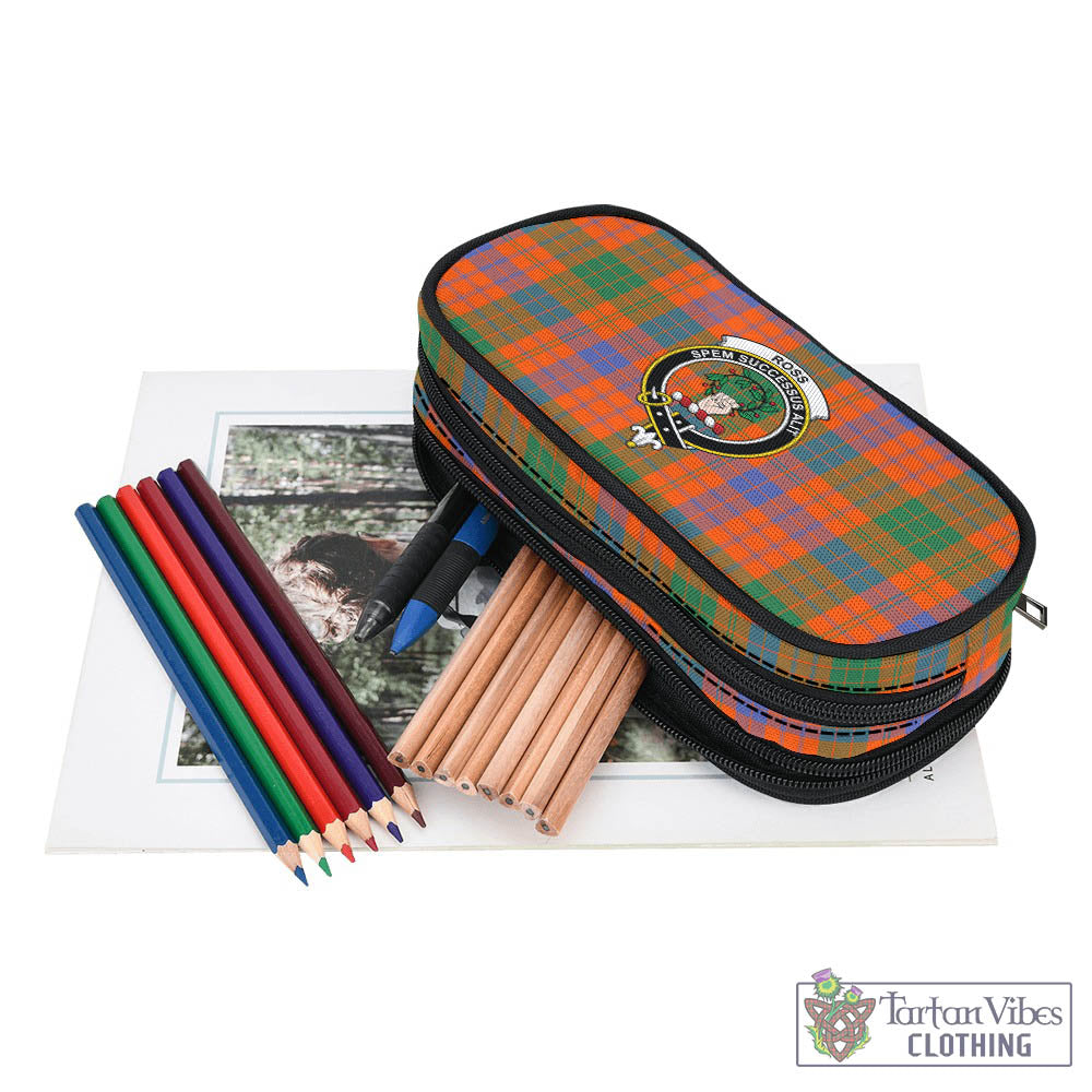 Tartan Vibes Clothing Ross Ancient Tartan Pen and Pencil Case with Family Crest