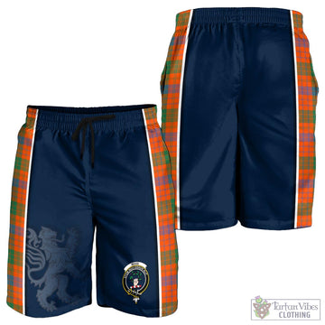 Ross Ancient Tartan Men's Shorts with Family Crest and Lion Rampant Vibes Sport Style