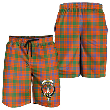 Ross Ancient Tartan Mens Shorts with Family Crest