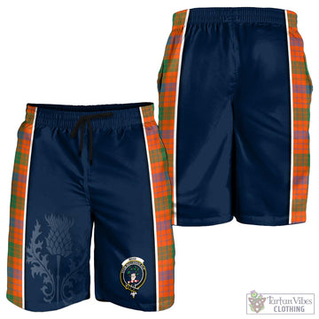 Ross Ancient Tartan Men's Shorts with Family Crest and Scottish Thistle Vibes Sport Style