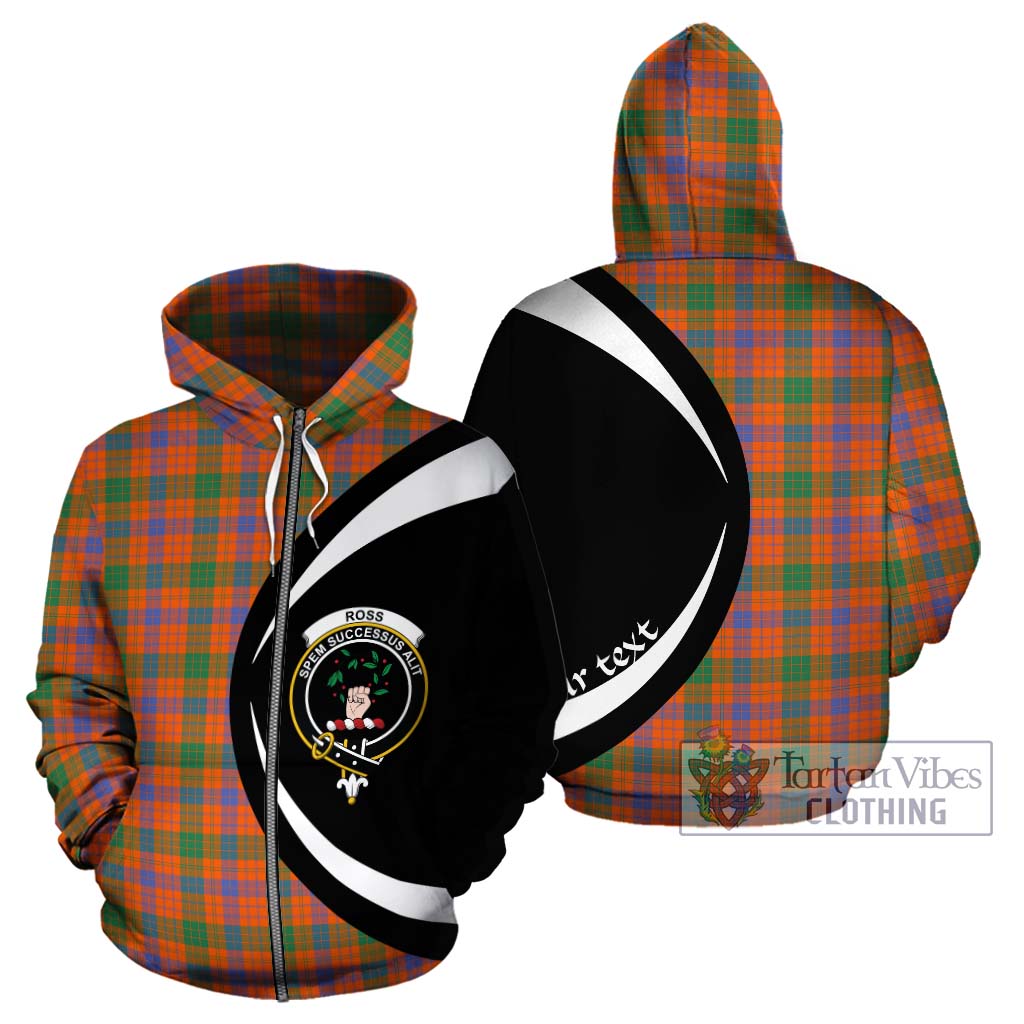 Ross Ancient Tartan Hoodie with Family Crest Circle Style - Tartan Vibes Clothing