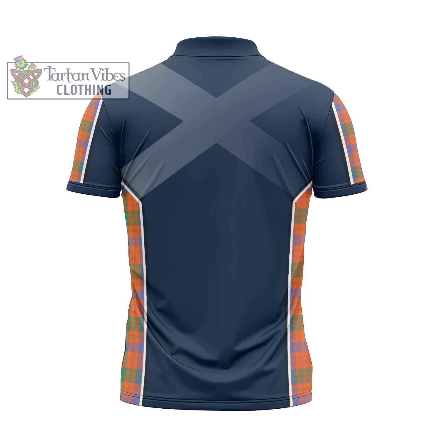 Tartan Vibes Clothing Ross Ancient Tartan Zipper Polo Shirt with Family Crest and Scottish Thistle Vibes Sport Style