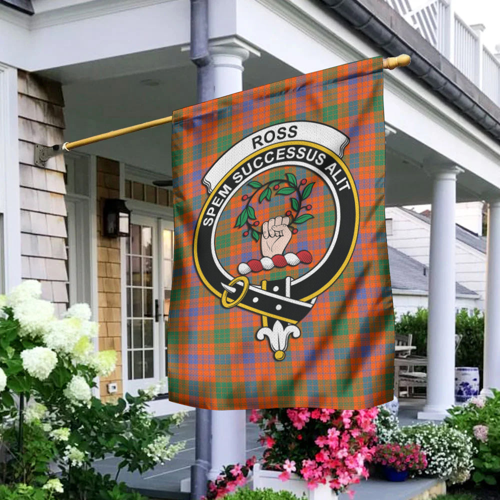 Ross Ancient Tartan Flag with Family Crest - Tartan Vibes Clothing