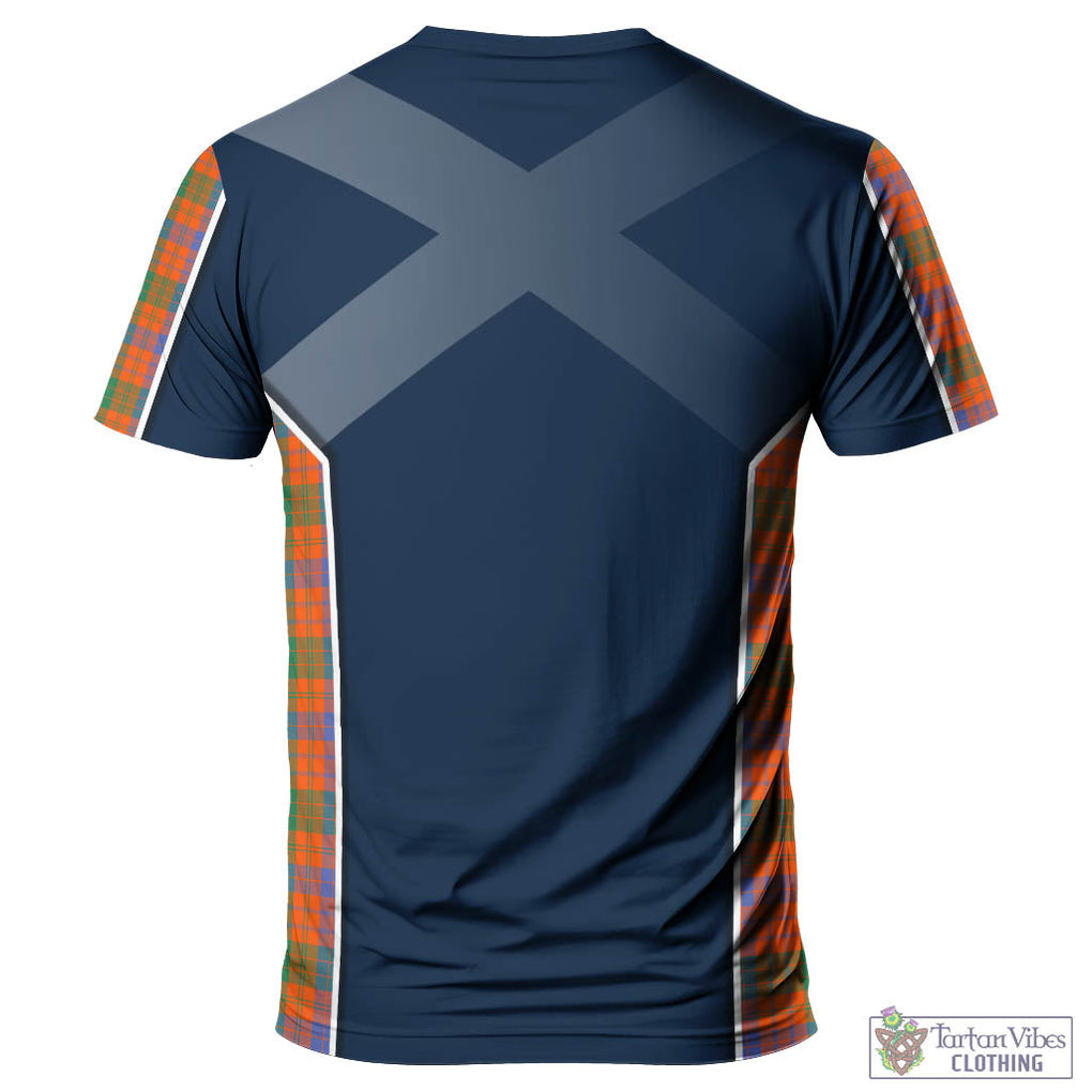 Tartan Vibes Clothing Ross Ancient Tartan T-Shirt with Family Crest and Scottish Thistle Vibes Sport Style