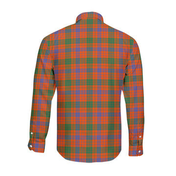 Ross Ancient Tartan Long Sleeve Button Up Shirt with Family Crest