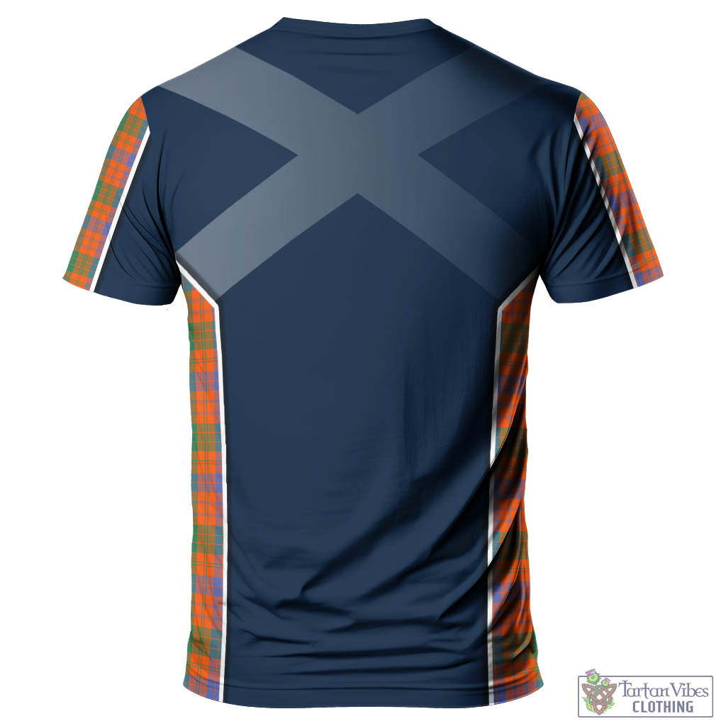 Tartan Vibes Clothing Ross Ancient Tartan T-Shirt with Family Crest and Lion Rampant Vibes Sport Style