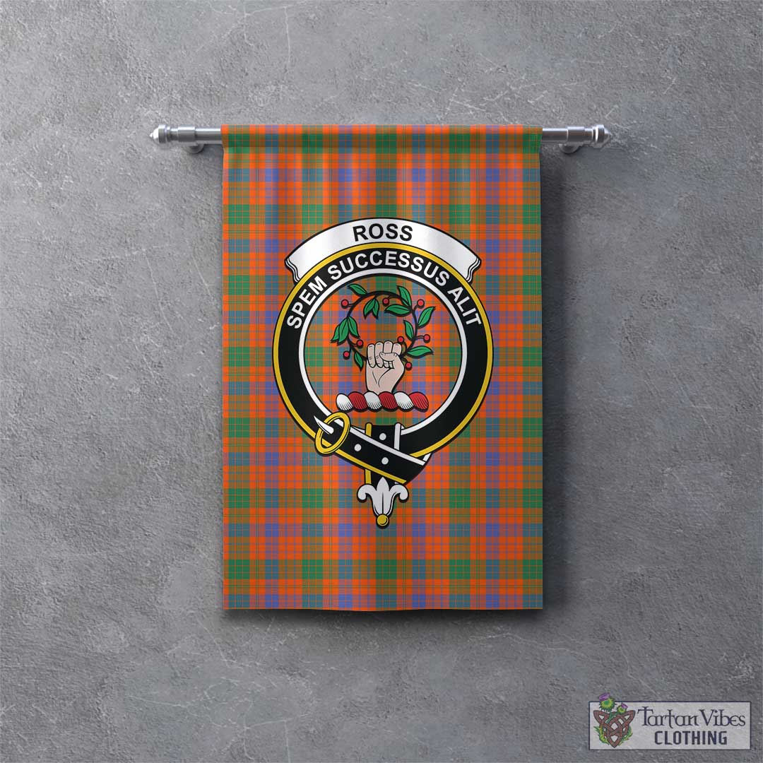 Tartan Vibes Clothing Ross Ancient Tartan Gonfalon, Tartan Banner with Family Crest