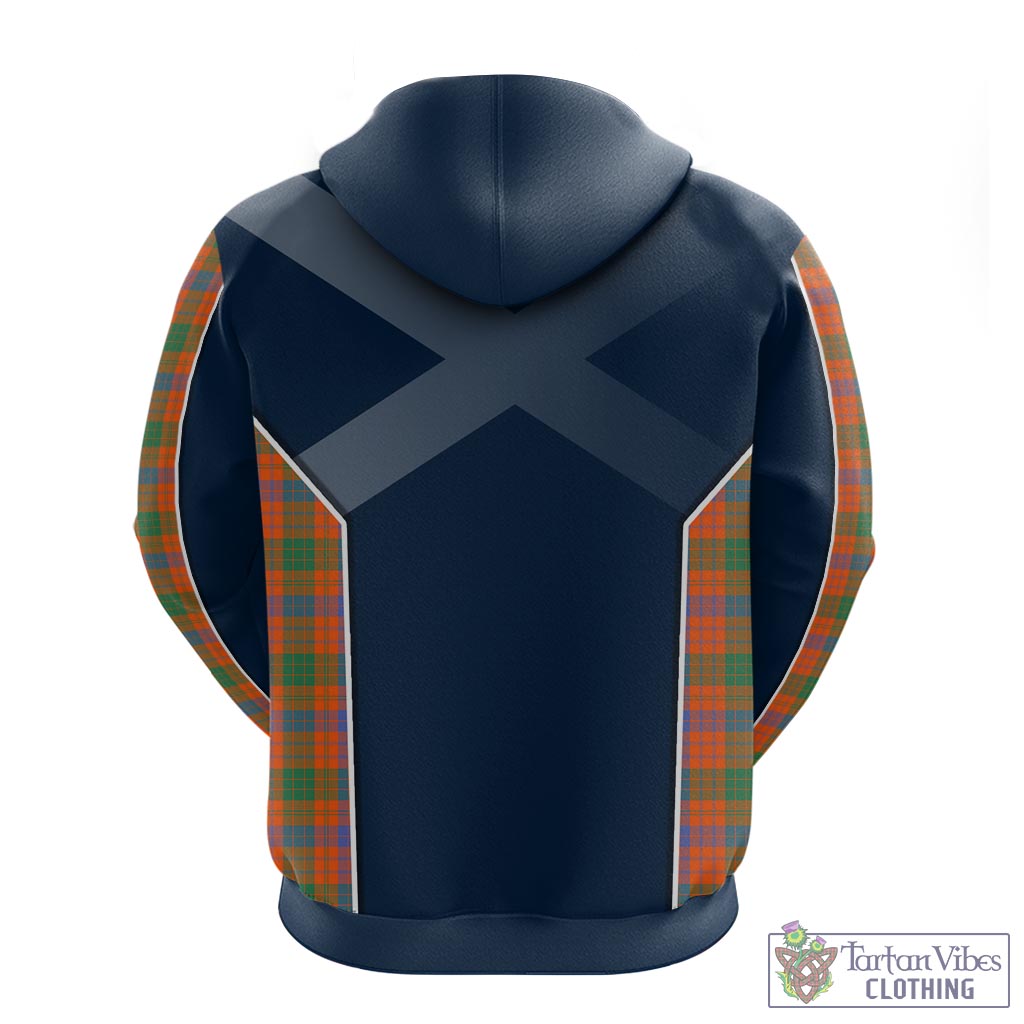 Tartan Vibes Clothing Ross Ancient Tartan Hoodie with Family Crest and Lion Rampant Vibes Sport Style